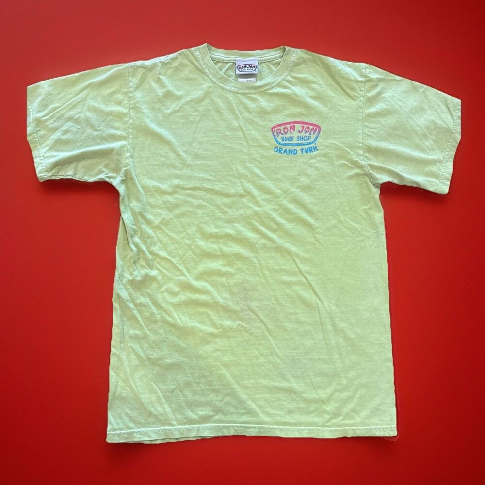 Ron Jon Surf Shop Grand Turk TShirt Light Green Size M Good Used Condition